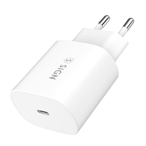 SiGN USB-C Hurtiglader 25W 3A - Hvit