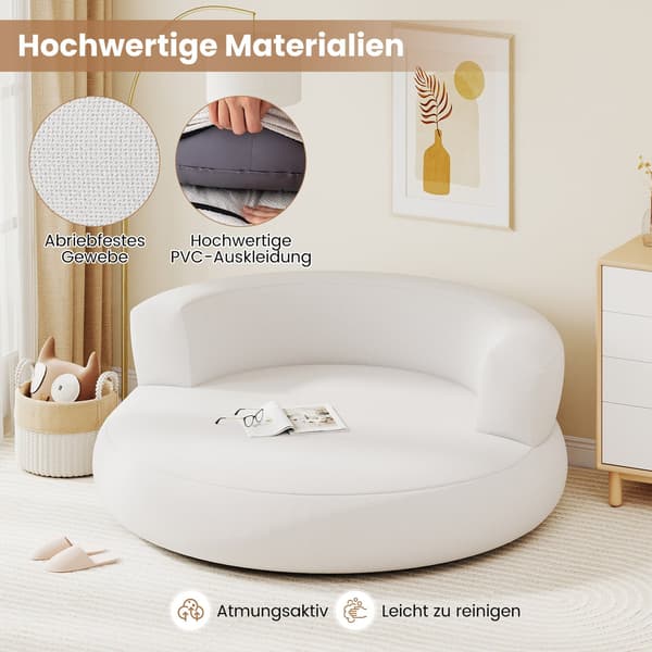 Uppblåsbar soffa med avtagbart överdrag, 142 cm, vit