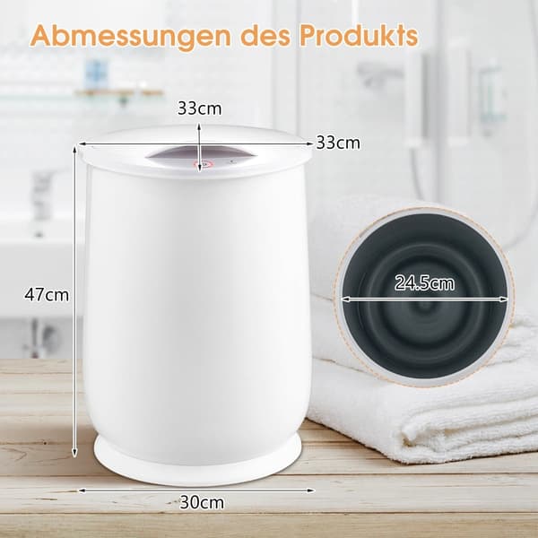 Håndklevarmerbøtte, 21 l kapasitet, justerbar timer