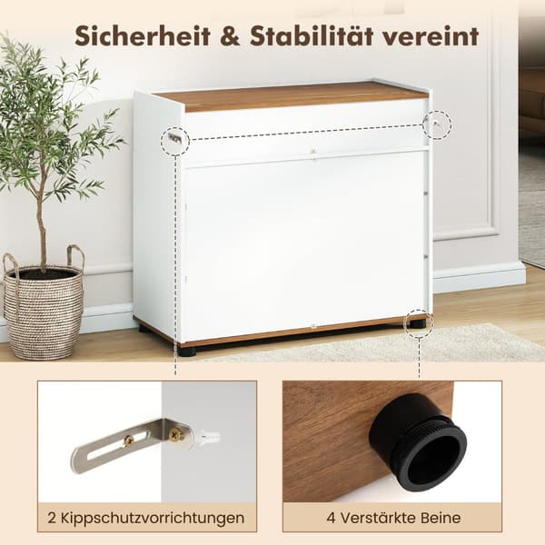 Skänk med förvaring, vit, 2 dörrar