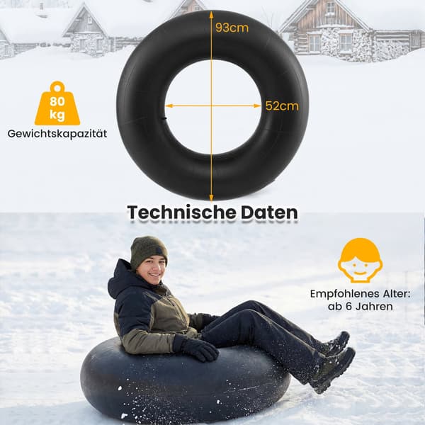 Kraftig gummisne- og flodrør, 93 cm diameter