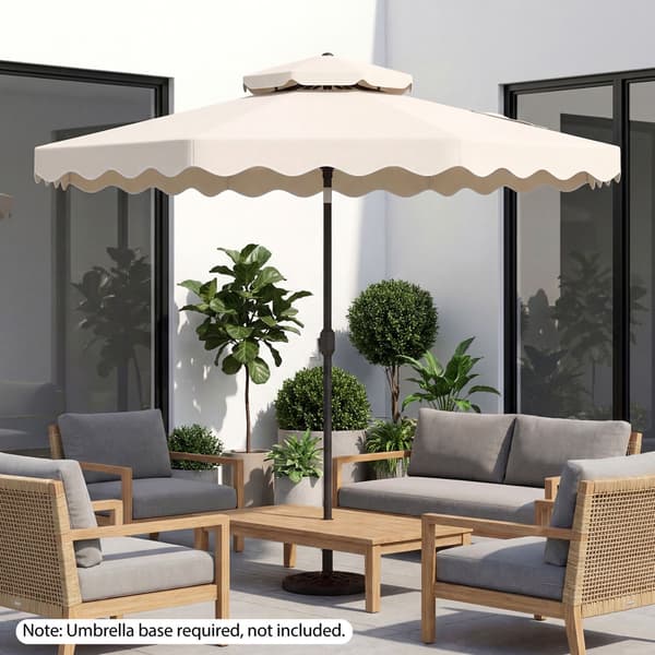 3 meter parasoll, trykknappvippe, sveiv, beige