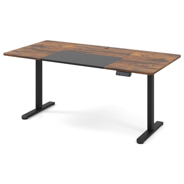 Elektrisk højdejusterbart skrivebord, 140x70 cm, brun