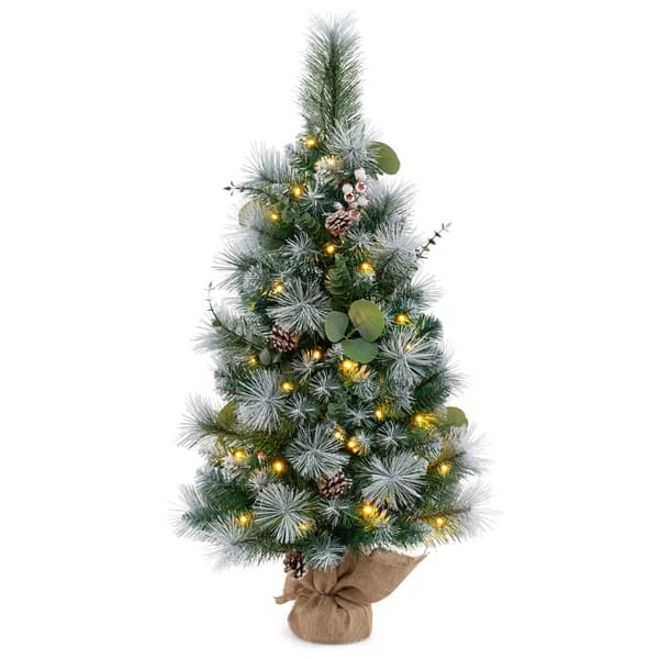 90 cm kunstig juletre med forhåndsbelysning og timer
