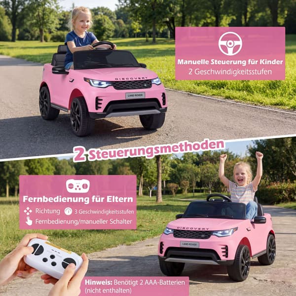12V Elbil för Barn, Fjärrkontroll, LED, Rosa