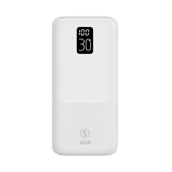 Powerbank 30 000 mAh USB-C & USB-A - Vit