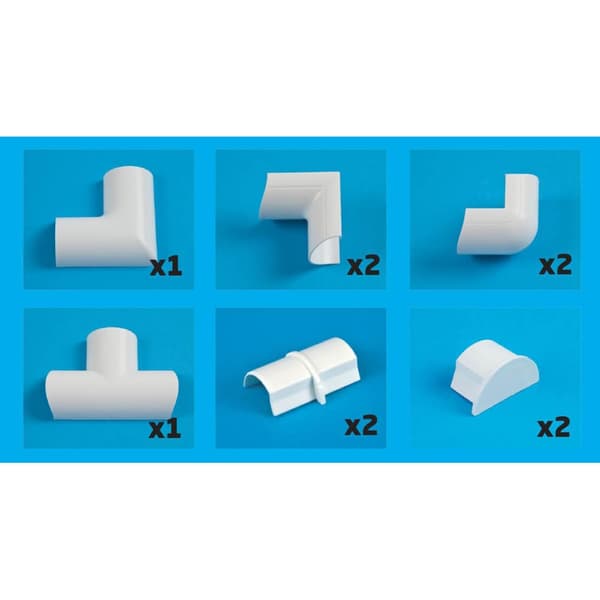 D-LINE-sovitinsarja 20x10mm valkoinen