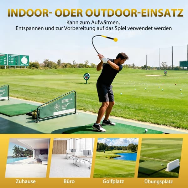 Golfsvingtrener, 100 cm, vekthode, gul