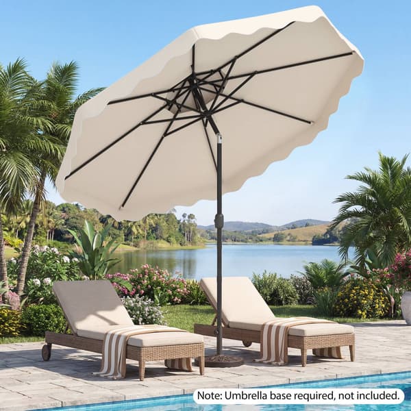 3 meter parasoll, tryckknappsluckor, vev, beige
