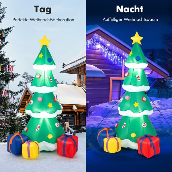 Oppusteligt juletræ med LED-lys, 180 cm