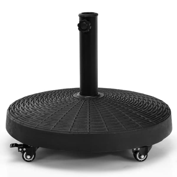 23 kg paraplystativ med hjul, harpiksbase, sort