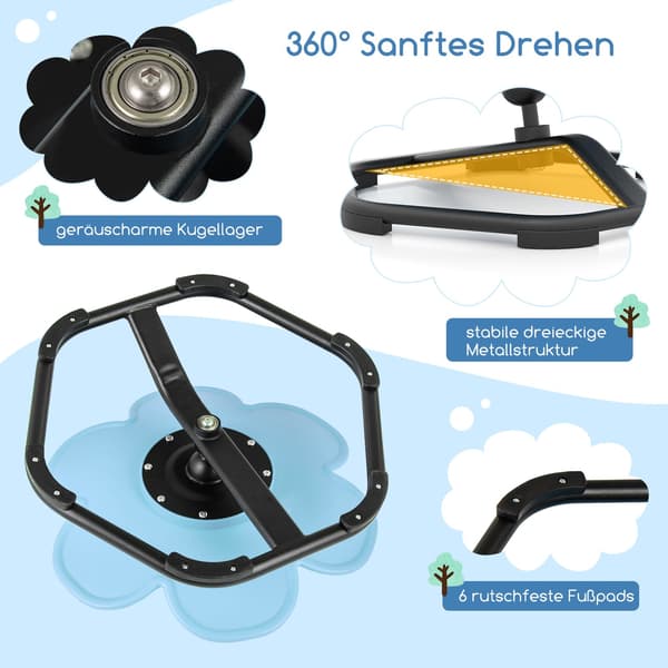 Børns 360° sensoriske drejestol – Blåt blomsterdesign