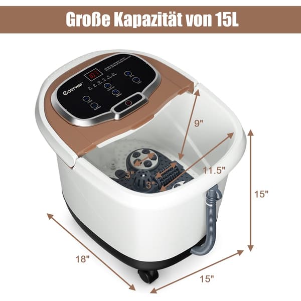 Shiatsu fotmassage med värme och timer, grå