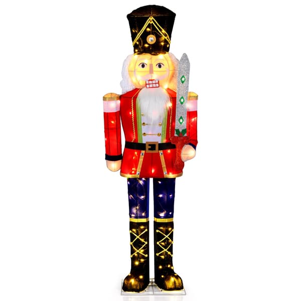 Opplyst nøtteknekkerfigur, 157 cm, 100 LED-lys