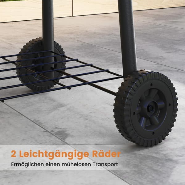 Kulgrill med sammenklappeligt sidebord og termostat