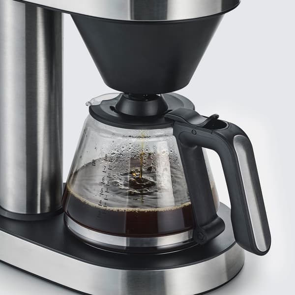 Kaffetrakter, kapasitet på 12 kopper, rustfritt stål
