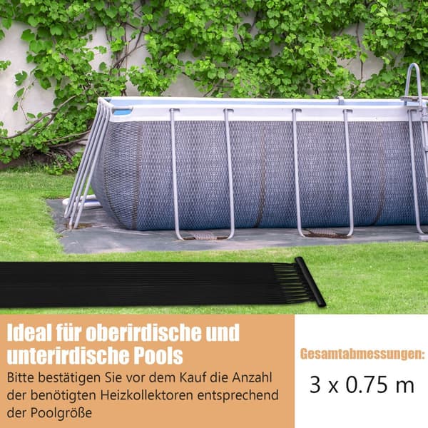 Solcellsvärmare för pool, UV-resistent PE, 300x75 cm, 2 paneler
