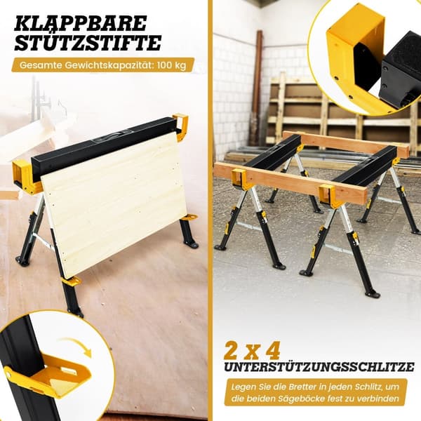 Justerbart sagkrakkpar, 1180 kg kapasitet, sammenleggbart