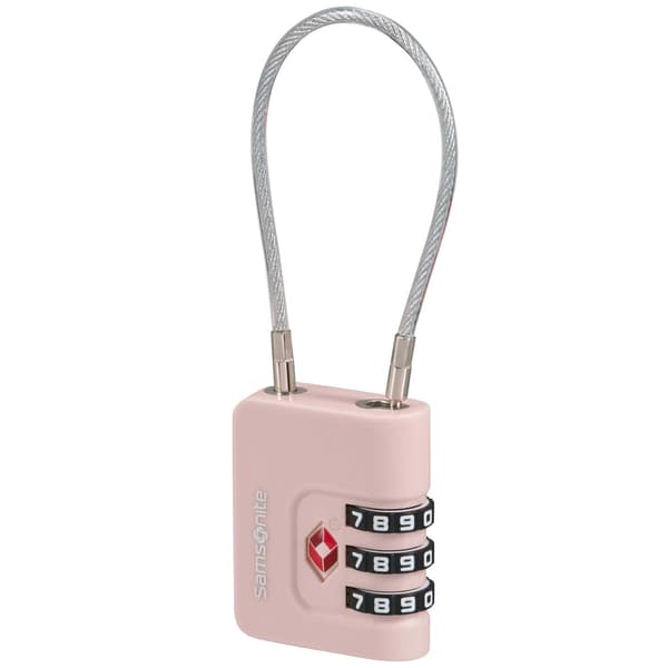 TSA-kabellås, 3-siffrig kombination, rosa