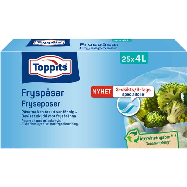 Soppåsar 4L, 25-pack (10 per rulle)