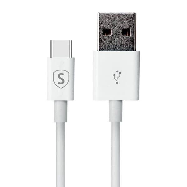 USB-C-kabel för snabbladdning 2,4A, 1m - Vit