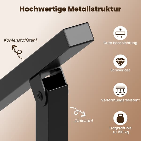 Justerbart udendørs trappegelænder, 104 cm, metal