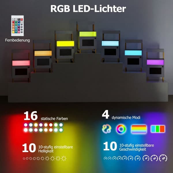 LED-natbord med justerbar belysning og opbevaring
