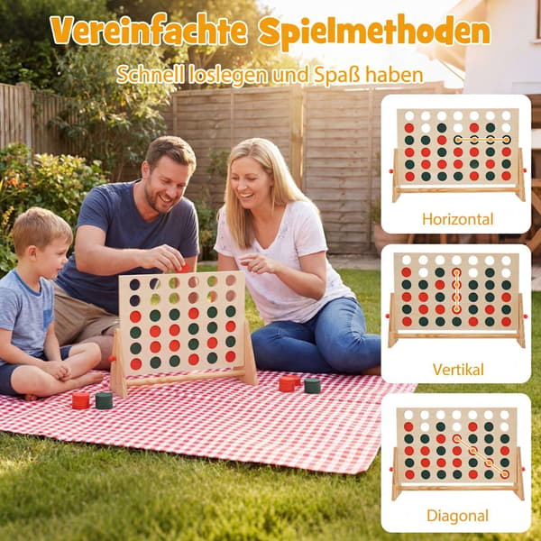 Jumbo träspel Connect 4 med 42 bitar