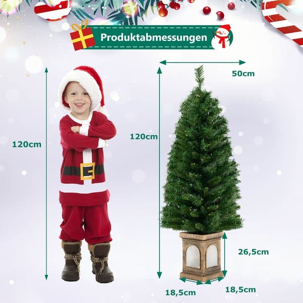 120 cm kunstig juletre med timer og forhåndsbelysning