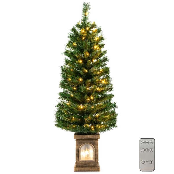120 cm kunstig juletre med timer og forhåndsbelysning
