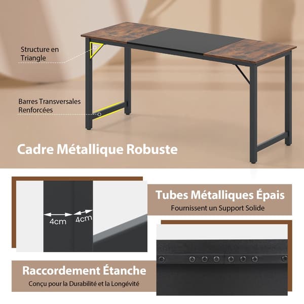 Databord 160 x 60 cm, metallramme, industriell