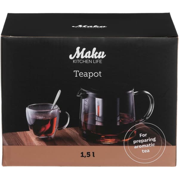 Glas tekande, 1,5 l kapacitet