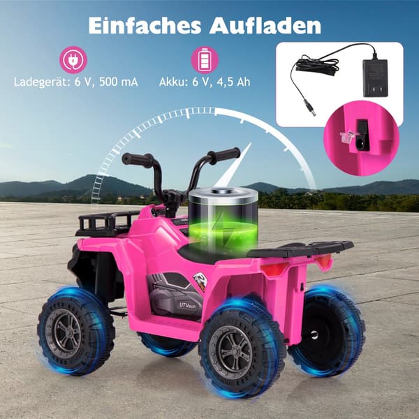 6V Børne Elektrisk ATV med Forlæns & Bak Funktion