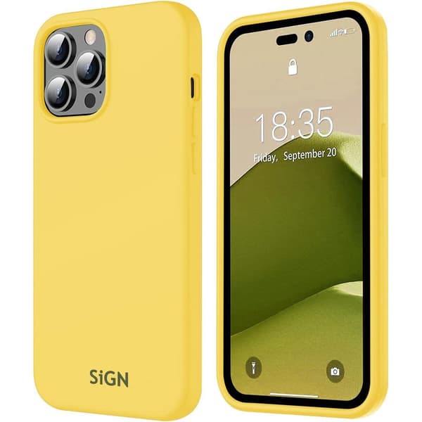 Liquid Silikonetui til iPhone 14 Pro Max - Gul