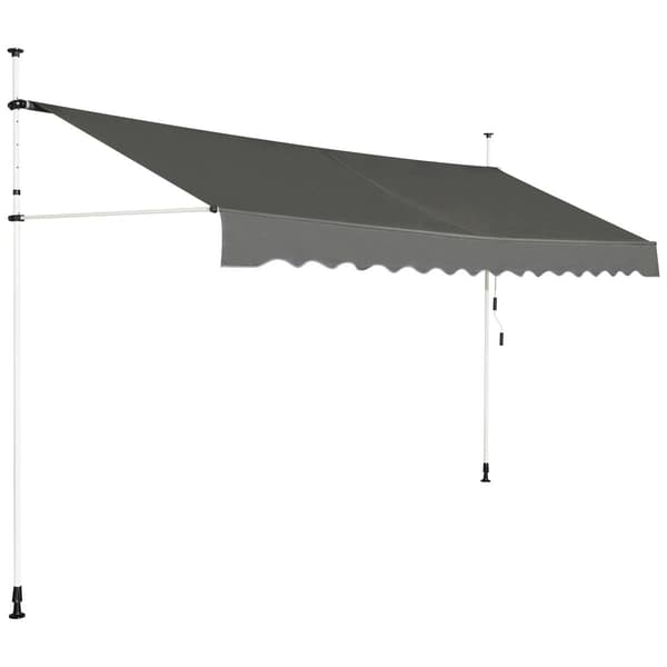 Udtrækkelig balkonmarkise, 200 cm bred, UV-resistent, grå