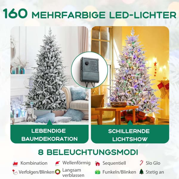 218 cm tekokuusi 350 LED-valolla