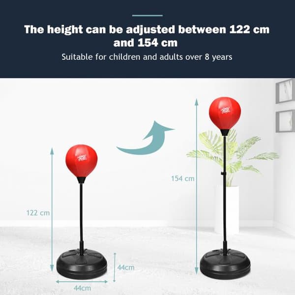 Børne Reflex Boksesæksæt, 122–154 cm, Stativ, Handsker