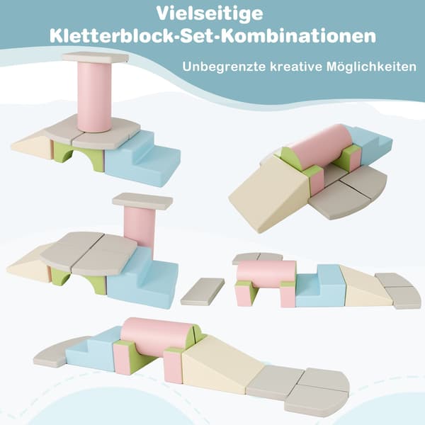 Skumklatreklodser, 10 dele, bløde og sikre