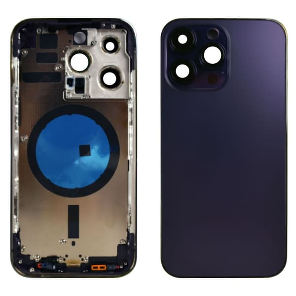 iPhone 14 Pro Max Glass bakdeksel med ramme – lilla