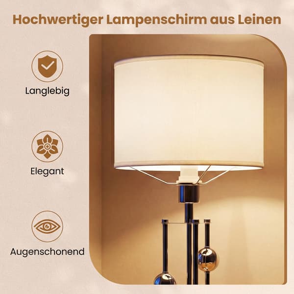 Nattbordslampe med linskjerm og E27-sokkel