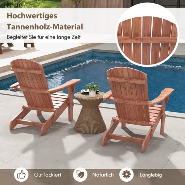 Sammenklappelig Adirondack-stol, træ, 180 kg kapacitet