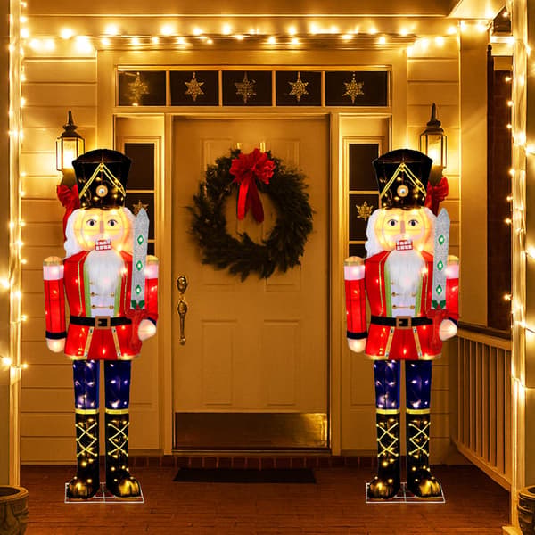 Opplyst nøtteknekkerfigur, 157 cm, 100 LED-lys