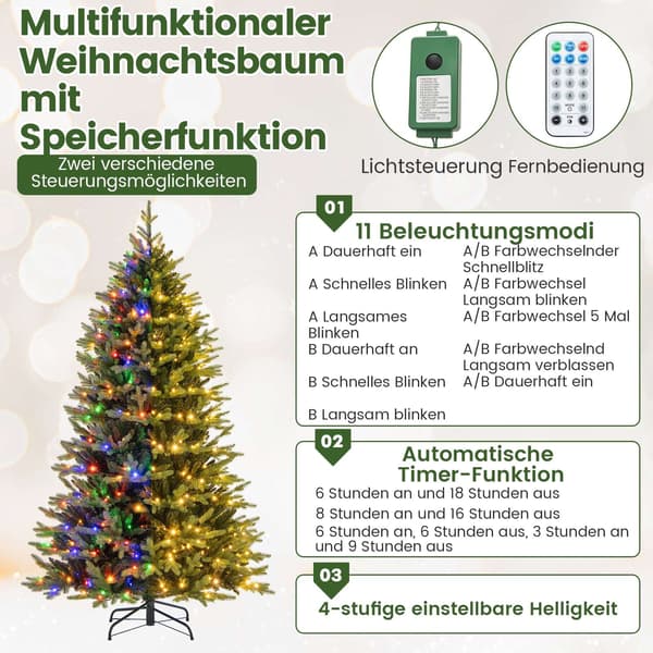 210 cm tekokuusi 470 LEDillä, vihreä