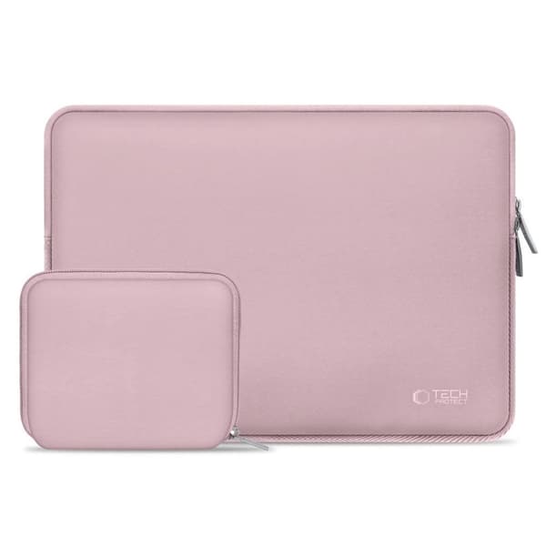 Tech-Protect Neoslim laptopfodral 15-16" med tillbehörsficka - Rosa