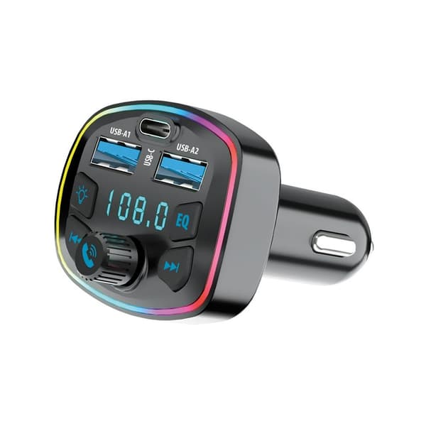 Forever FM-sender Bluetooth / Biloplader 1x USB-C / 2x USB-A - Sort
