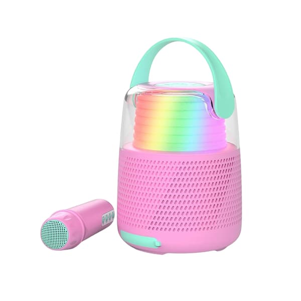MOB Høyttaler Karaoke Kit Mic LED Rosa