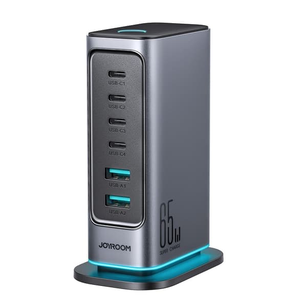 Joyroom 6 i 1 65W GaN Multi USB-laddare 4 USB-C & 2 USB-A