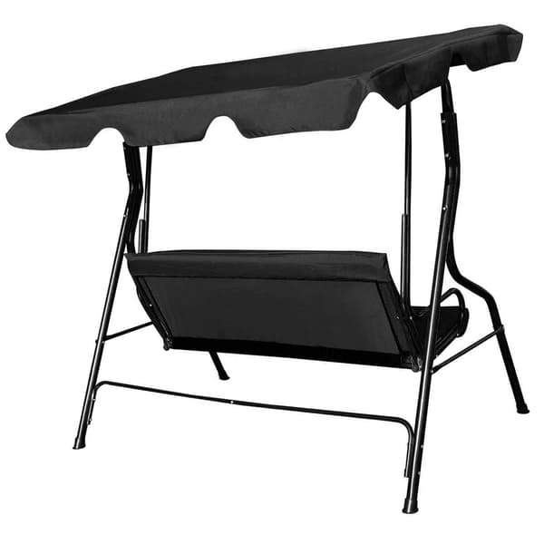 3-sits trädgårdsgunga med justerbart tak, grön/brun/svart