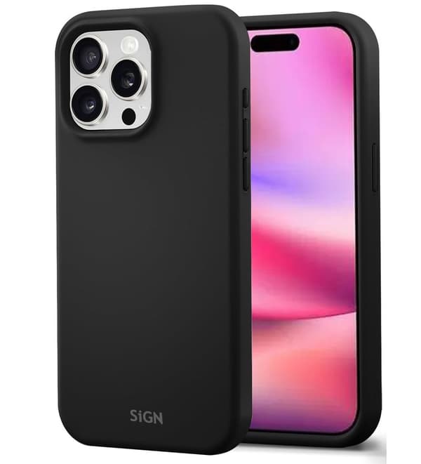 Liquid Silikonetui til iPhone 16 Pro - Svart