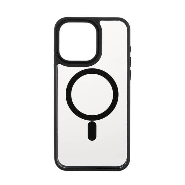 ONSALA Back Bumper Clear Case MagSerie iPhone 15 Pro Max Clear Case Black Bumper